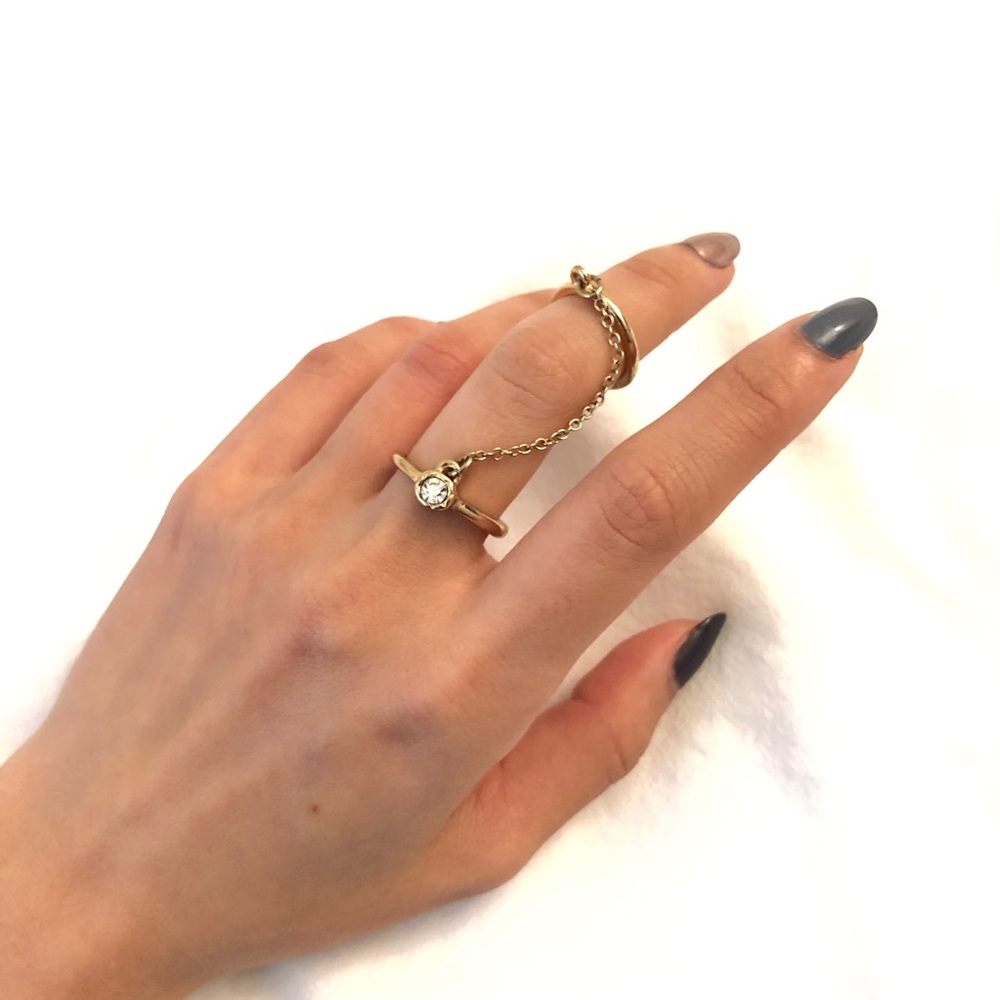 Gold Chained Midi Ring Set